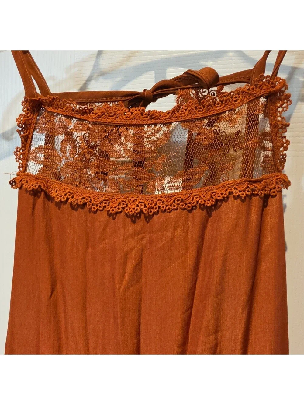Joyfolie By Mia Joy 6 Girls Rust Colored Sleeveless Lace Tiered Maxi Dress